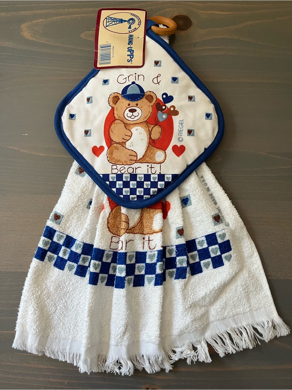 Vintage 80s Country Bear HANG-uPPs Kitchen Set Handtowel Pot
Holder NOS USA NWT